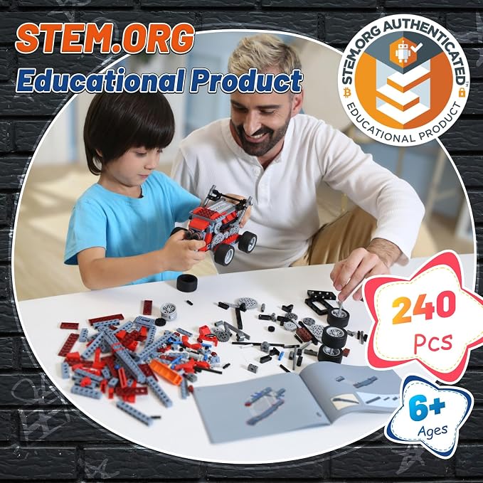 Apitor Robot B STEM Kits for 6-7 Year Old Boy, 8 in 1 Electric Monster Truck Building Toys for Kids 6-8 8-10, DIY Educational Construction Science Kit for Boys 6-12 Christmas Birthday Gift