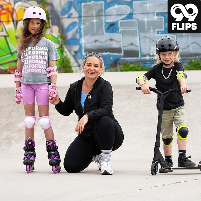99FLIPS 6pcs Complete Set 3-12 Years- Knee Pads Elbow Pads and Wrist Guards for Kids and Toddler