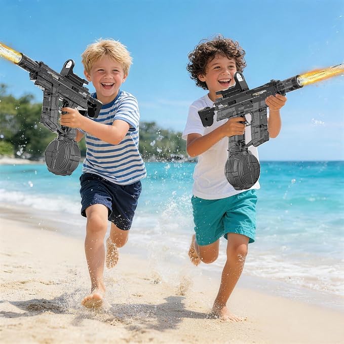 Electric Water Gun for Kids Adult 2 Pack, Automatic Squirt Pistol Guns with Large Capacity & 26-32FT Range, Rechargeable Watergun Toys for Pool, Beach, Backyard Summer Water Blaster Games