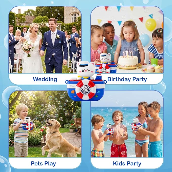 Kids Bubble Camera with Rechargeable Battery & 5 Refills, Automatic Bubble Blower Machine with Music & LED Lights, Outdoor Summer Toys for Toddlers Age 4-8, Birthday Gifts for Boys & Girls