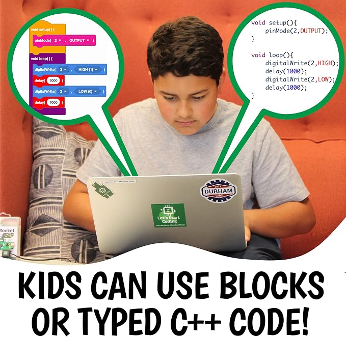 Code Car Kids Coding Toy for Kids 8-12+ and Teens; Learn Typed C++ Coding with Hands-On Electronics & 20+ Projects Including Custom Siren, Honk The Horn, and Reverse Alarm