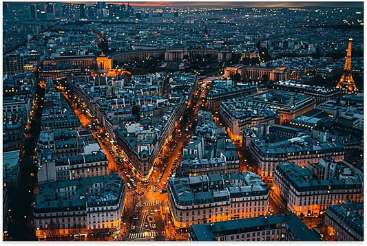 Paris Street Jigsaw Puzzles for Adults 1000 Pieces Paris Night Scene Puzzles for Teenagers Home Decor Wooden Challenging Fun Games Educational Toy Unique Suitable Family Friends