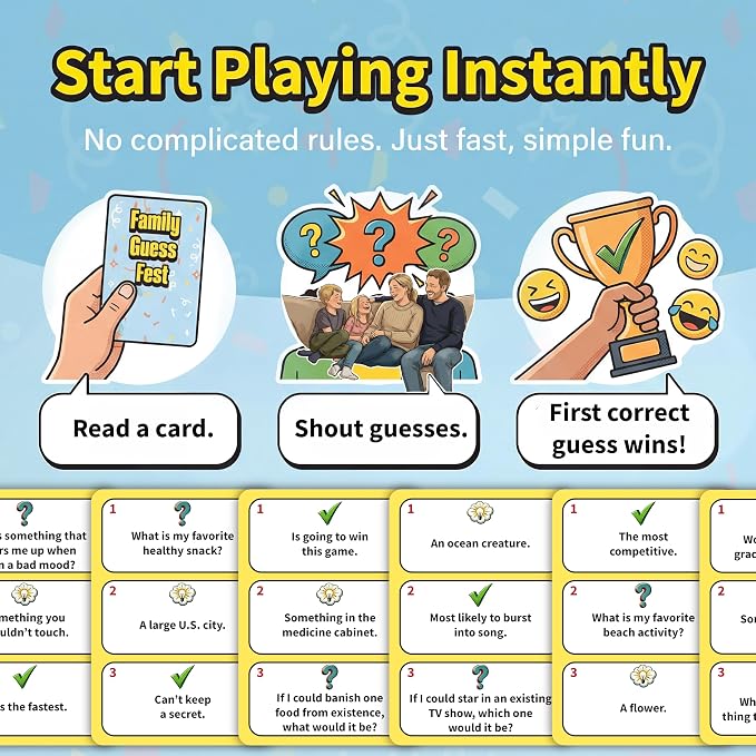 How Well Do You Know Your Family? Fun Trivia & Guessing Game for Kids, Teens & Adults - Family Game Night - Family Bonding Activities - Fun Family Games For Kids, Teens & Adults - Ages 8+, 3-8 Players