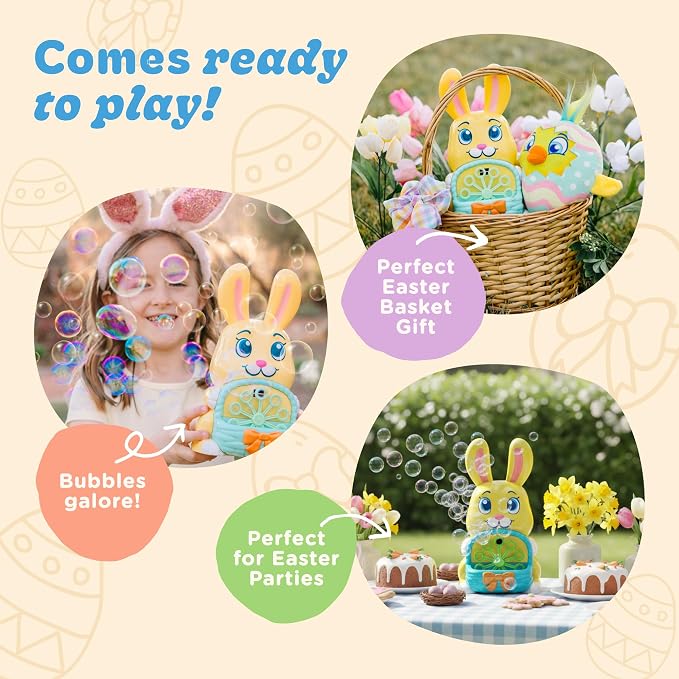 Move2Play Bubble Blower | Bubble Machine | Bubble Toy for Toddlers, Boys and Girls | Indoor & Outdoor | Birthday Party | Summer Fun | Gift for Girls 1, 2, 3, 4+ Years Old (4th of July) (Bunny)