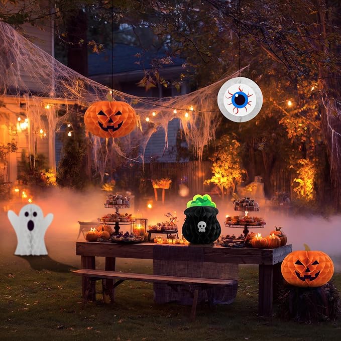 Halloween Birthday Decorations – Halloween Table Centerpieces, Honeycomb Decor for Theme Party Supplies