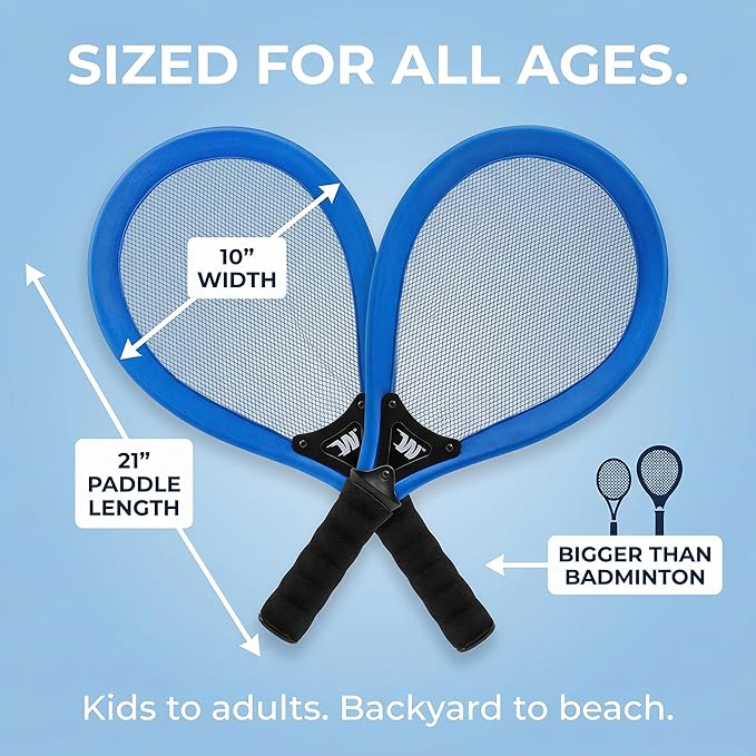 Whackminton Outdoor Game Set - No Net Required! - Fun Racket Game for All Ages - Perfect Outdoor Sport for Park, Backyard, Lawn, Beach, Camping
