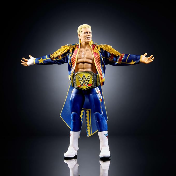 Mattel WWE Ultimate Edition Action Figure & Accessories Including Swappable Heads & Hands, SummerSlam Cody Rhodes 6-inch Collectible Set (Amazon Exclusive)