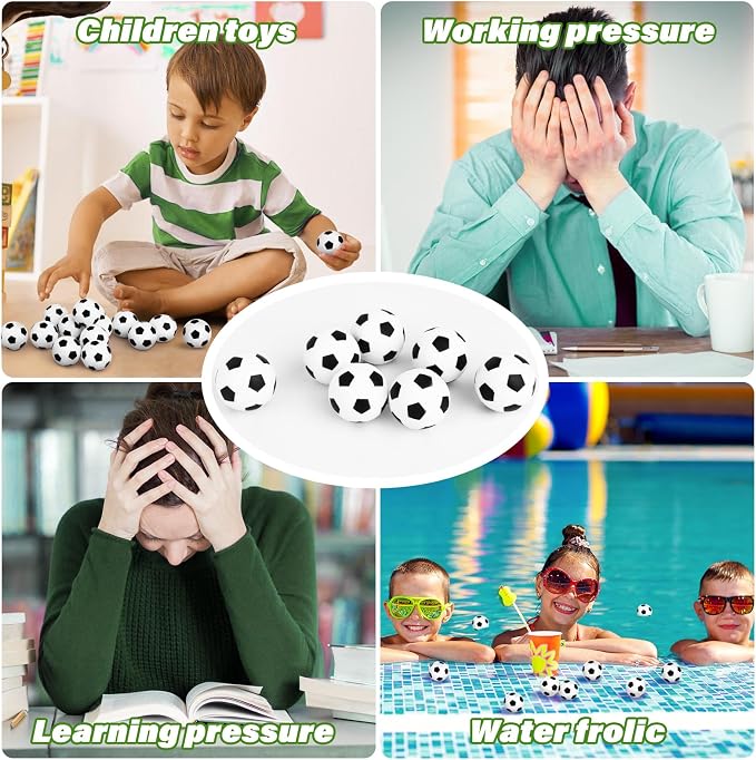 Hooqict Mini Soccer Stress Balls 25 Pack Small Foam Sports Stress Ball for Kids Squeeze Ball Anxiety Relief Toy Boy Soccer Party Decorations Supplies Class Prizes