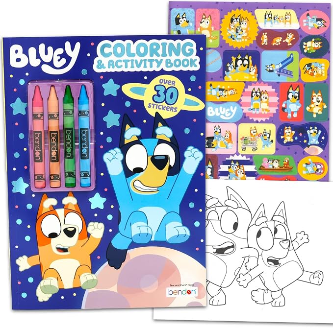 Bluey Ultimate Coloring and Activity Book Set - Coloring Bundle for Kids Coloring Pages, Mess Free Coloring, Stickers, More | Jumbo Bluey Coloring Books 4-8, 3-5, 8-12