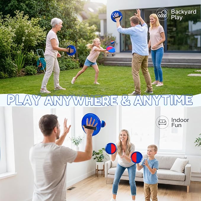 Upgraded Toss and Catch Ball Game Set, Beach Pool Toys Outdoor Games for Kids Toys, Outside Family Lawn Yard Games, for Boys Girls 3 4 5 6 7 8 9 10 11 12 Years Old