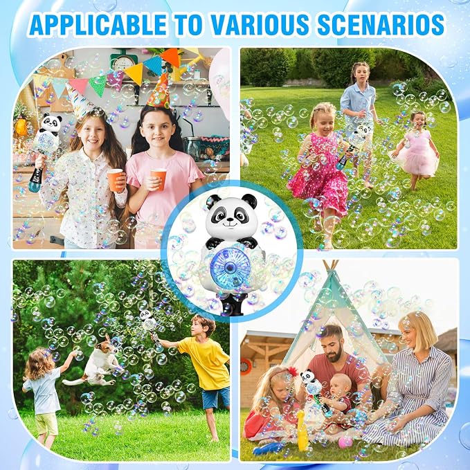 Aooess Bubble Machine for Kids Ages 4-8 Years Old: Light Up Bubble Wand for Parties Outside Toys for Toddlers 3-5 Automatic Bubble Machine Rechargeable Gifts for 3 + Year Old Girl Boy