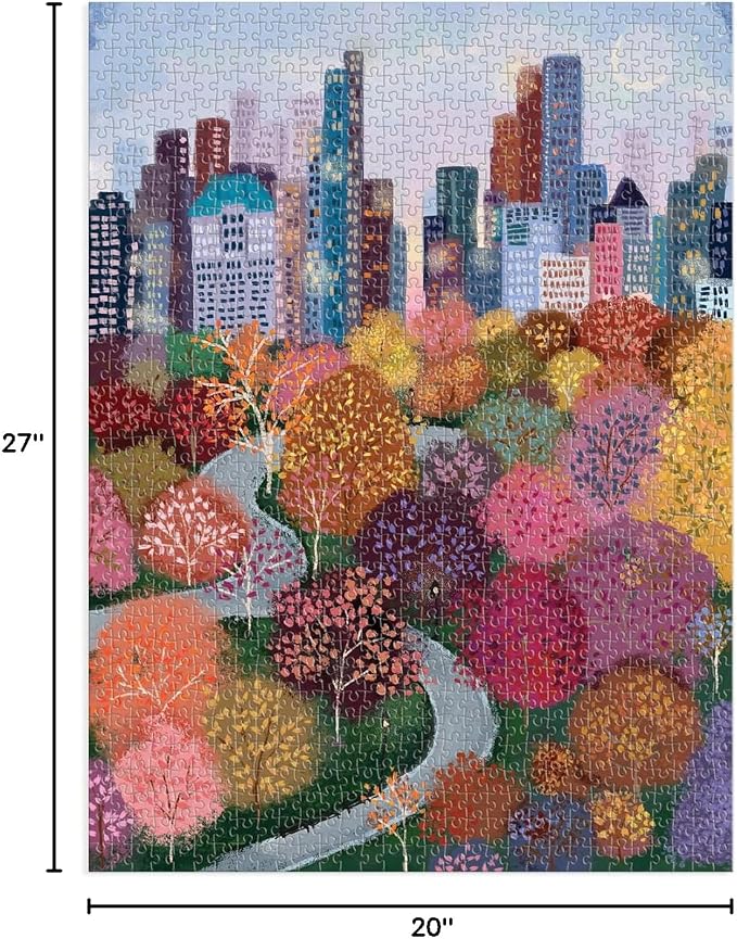 Galison Parkside View 1000 Piece Puzzle in a Square Box from Galison - 1000 Piece Puzzle for Adults, Beautiful Illustrations from Joy Laforme, Thick and Sturdy Pieces, Idea