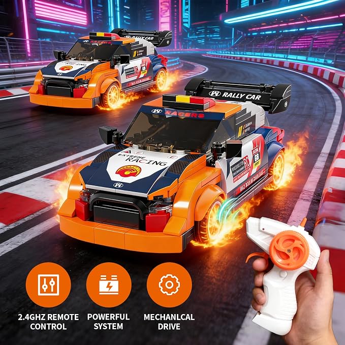 STEM Building Toys for 6 7 8 9 Years Old, 261PCS Remote Control RC Race Car Engineering Construction Kit, Educational Learning Blocks Set, Best Birthday Gift for Boys Girls Ages 6-8+