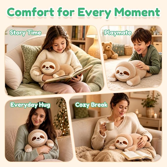 Sloth Weighted Stuffed Animal, Soft Plush Toy Gift (17.3 Inch, 1.7 Lbs)