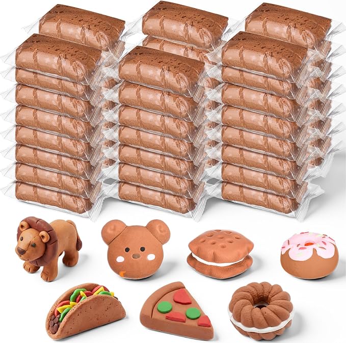 VioraWhite 40 Pcs 21oz Air Dry Clay Bulk Modeling Ultra Lightweight Foam Modeling Clay for Kids Adults Magic DIY Crafts Party Arts and School Project Gifts Supplies(Light Brown)