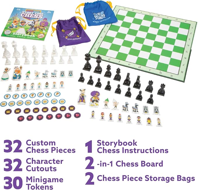 Story Time Chess Set for Kids Collectors Tin - Family Game Night, Strategic Game Play - Board Games for Family Night - Perfect for Beginners, Learn Chess with a Fun Story - Preschool Toys, Ages 3+