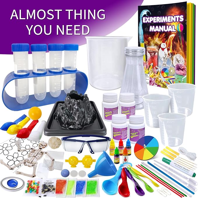 UNGLINGA 150 Experiments Science Kits for Kids Boys Girls, S.T.E.M Kit Toys Gifts Ideas Birthday Christmas, Chemistry Break Geodes, Volcano, Physics Educational Activities Project