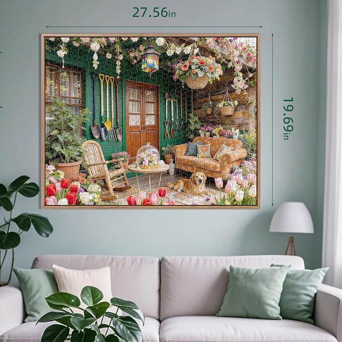 Garden Retreat Puzzles for Adults 1000 Pieces,Challenging Jigsaw Puzzles for Adults,Difficult Impossible Puzzle for Family Game Night,Recycled Paper Jigsaw Puzzle,Gifts for Boys Girls