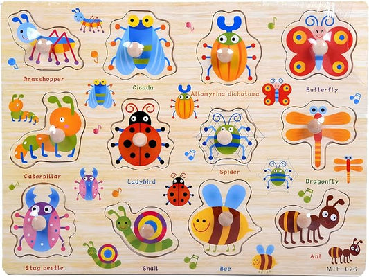 Montessori Animals Wooden Puzzle for Toddlers & Preschool Kids – Educational Learning Toy for Early Childhood Development