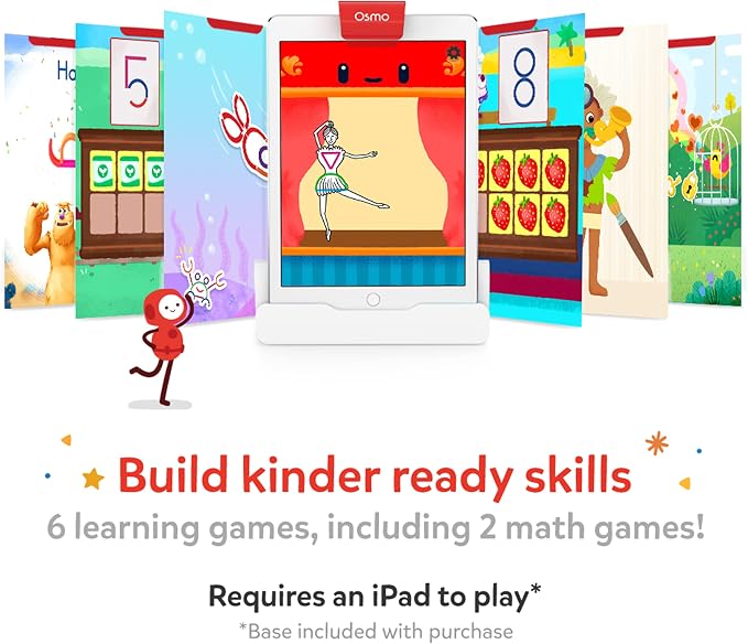 Little Genius Starter Kit for iPad + Early Math Adventure - 6 Educational Games (Latest Version) Counting, Shapes & Phonics-STEM Gifts-Ages 3-5 (Base Included)