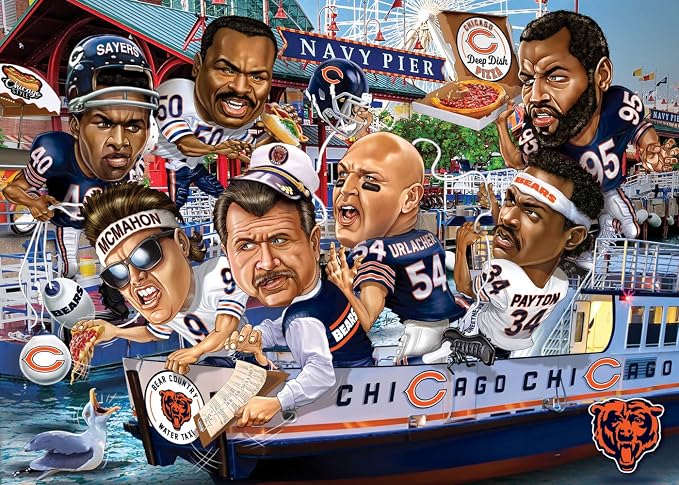 MasterPieces 500 Piece Sports Jigsaw Puzzle for Adults - NFL Chicago Bears All-Time Greats - 15x21