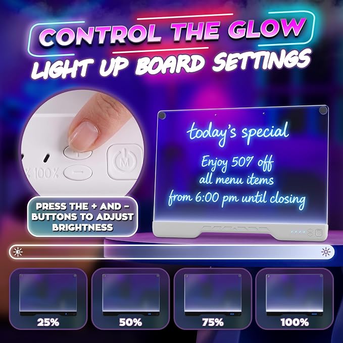 Upgraded 16” LED Drawing Board – Rechargeable, 7 Colors, 10 Light Modes, Adjustable Brightness – Acrylic Light Board for Tracing with Stand, Markers and Full Kit – Birthday Gift Set (White)