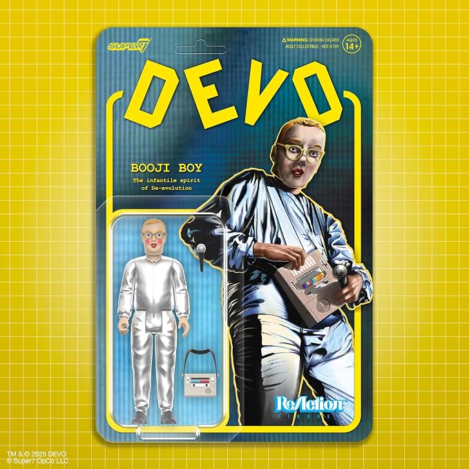 Super7 Reaction Figure Devo Booji Boy - 3.75" Devo Action Figure with Accessories - Rock Music Collectibles and Retro Toys