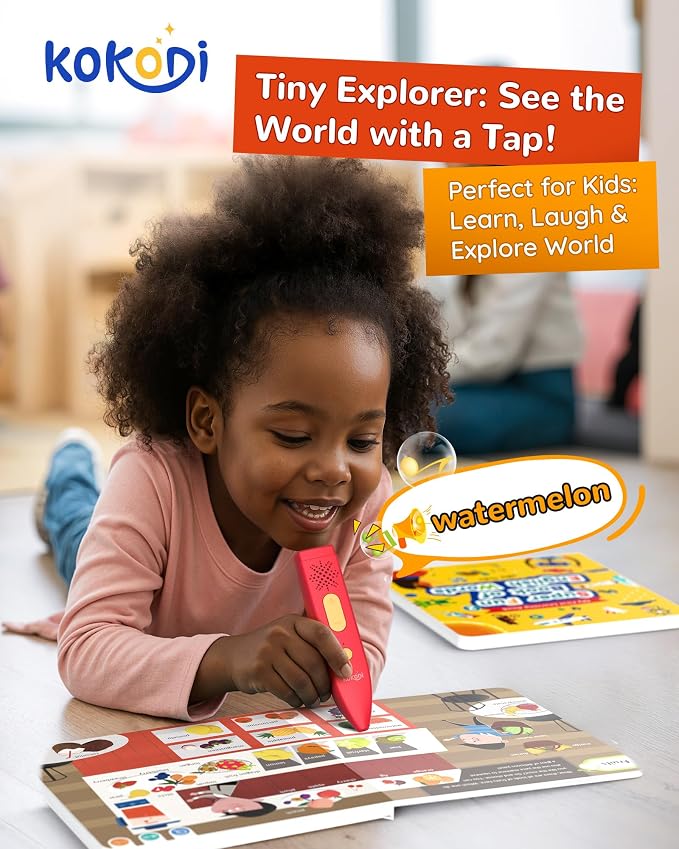 KOKODI Talking Books, 2pcs Vocabulary Books, Interactive Audio Sound Books, Compatible with KOKODI Talking Pen (Vocabulary Books Only, No Pen)