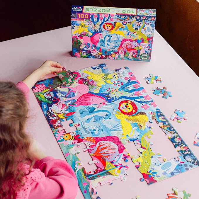 eeBoo 100 Piece Puzzle for Kids - Magical Creatures Children's Puzzle Fantasy Themed, Large Pieces for Small Hands to Develop Motor Skills
