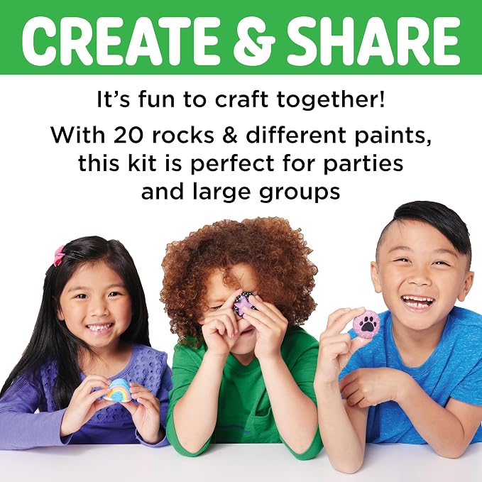Creativity for Kids Chalk n' Rock Bucket Kit | Draw Chalk Designs and Paint 20 Rocks | Fun DIY Sidewalk Art and Outdoor Activity for Kids | Summer Activites for Kids (Ages 6+)