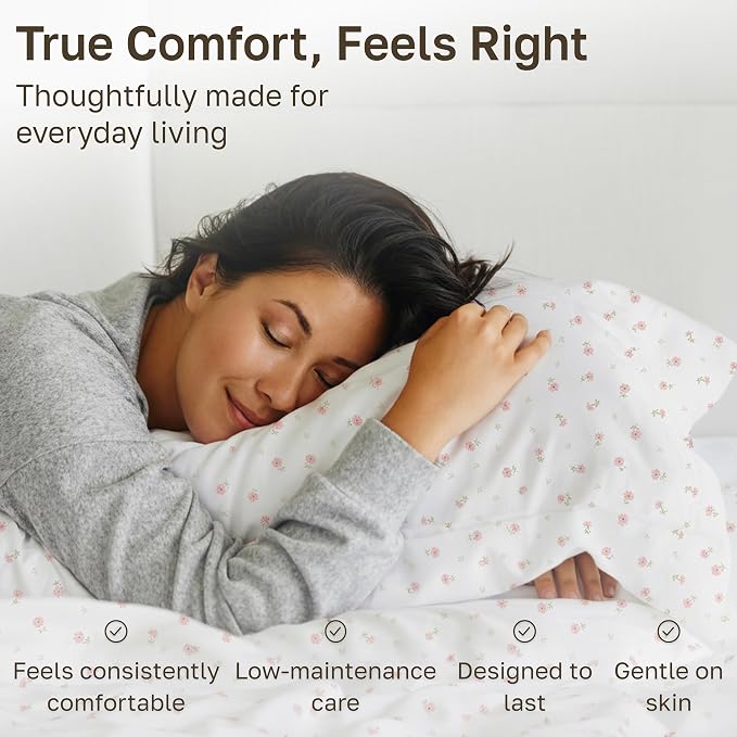 California Design Den Soft 100% Cotton Twin Size Bed Sheets Set, 400 Thread Count Good Housekeeping Award Winner, Smooth Sateen Finish, Cozy and Durable Twin Bedding Set - Soft Floral