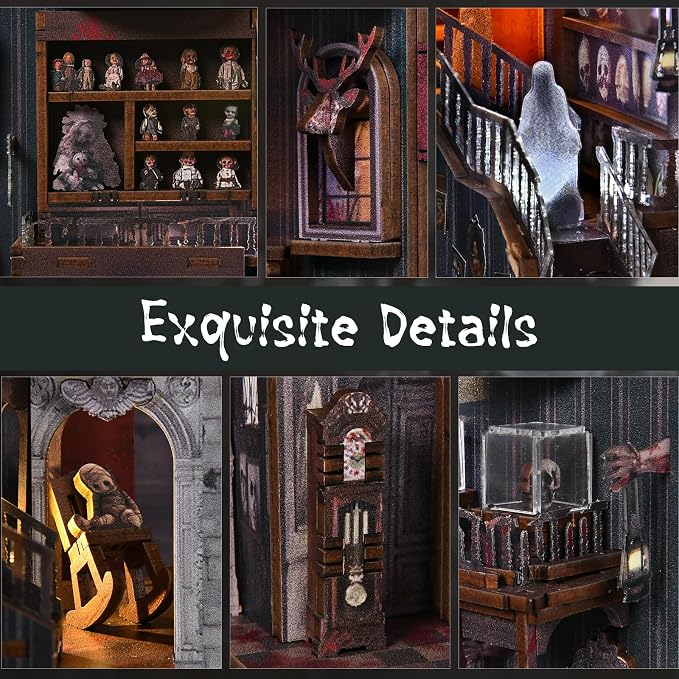 MiniCity Book Nook Kit, DIY Miniature Dollhouse Kit 3D Puzzles for Adults Tiny House Mini Home Craft Bookshelf Nook Puzzle Book Decor Gifts for Teenagers Book Lovers (Haunting Relics)