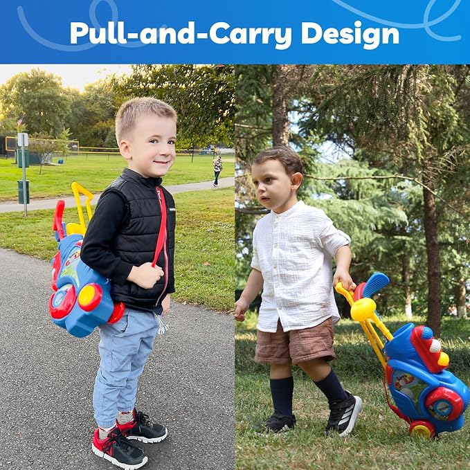 Liberry Toddler Golf Set for 2 3 4 Years Old Boys Girls, Upgraded Kids Golf Clubs Set with Cart, Putting Mat, Outdoor Indoor Sports Toy Birthday Gift, Blue