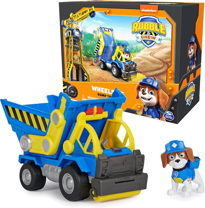 Rubble & Crew, Wheeler’s Dump Truck Toy with Movable Parts and a Collectible Action Figure, Kids Toys for Ages 3 and Up