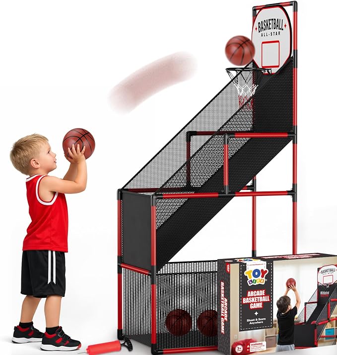 TOY Life Basketball Arcade Game Indoor for Kids - Basketball Shooting Game for Boys Age 4 5 6 7 8, Portable Basketball Hoop Arcade Set for Boys 8-12