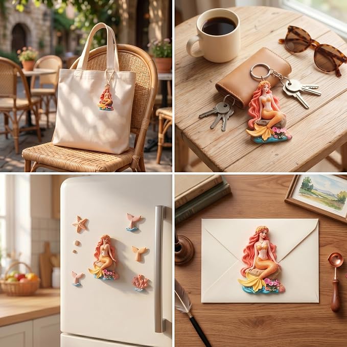 Mermaid Polymer Clay Mold Mermaid Girl Silicone Molds for DIY Crafts Epoxy Resin Casting Polymer Clay Tools Craft Air Dry Jewelry Making