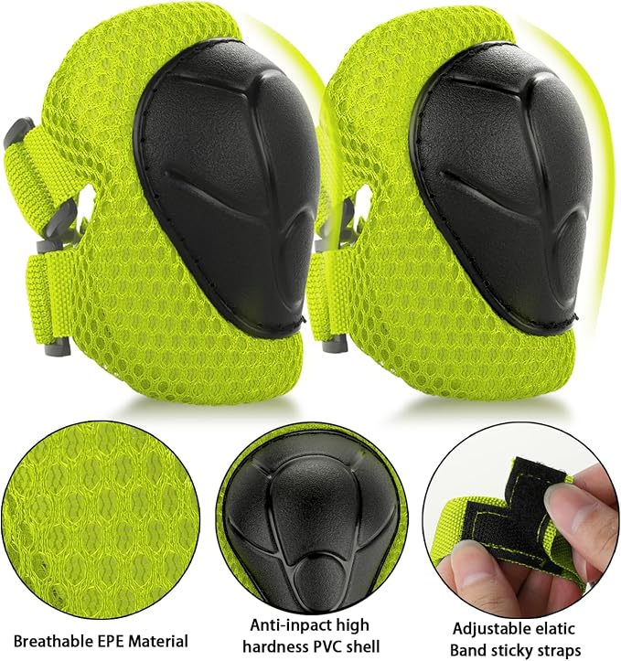 WayEee Kids Bike Helmet Set Skateboard Knee Pads, Helmet Pad Set Protective Gear Set Adjustable for Girls Kids 3-14 Helmet Elbow Pads Wrist Guards for Sport Cycling Bike Roller Skating Scooter