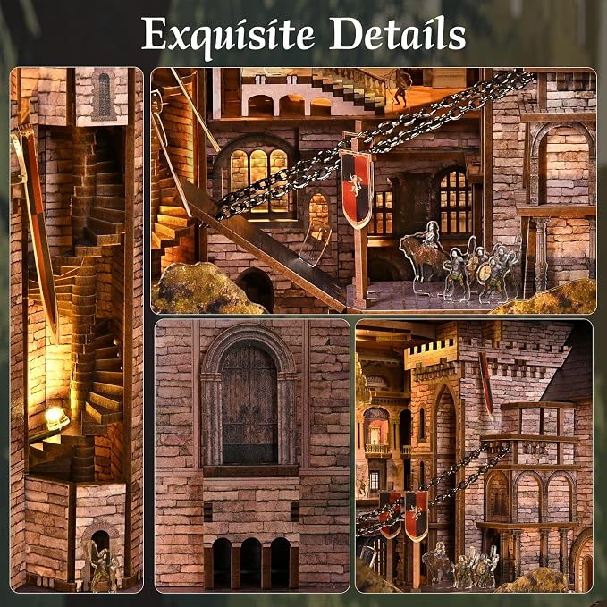 MiniCity Book Nook Kit, DIY Miniature Dollhouse Kit 3D Puzzles for Adults Tiny House Mini Home Craft Bookshelf Nook Puzzle Book Decor Gifts for Teenagers Book Lovers (Robin Hood)