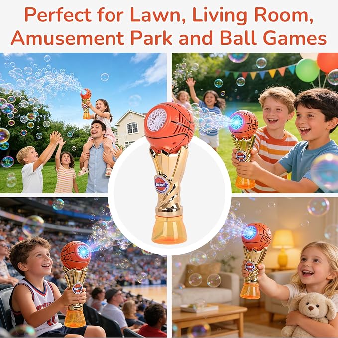 Basketball-Shaped Bubble Machine, Perfect for Children to Play with Complete with Bubble Maker – The Ideal Toy Bubble Machine for Kids