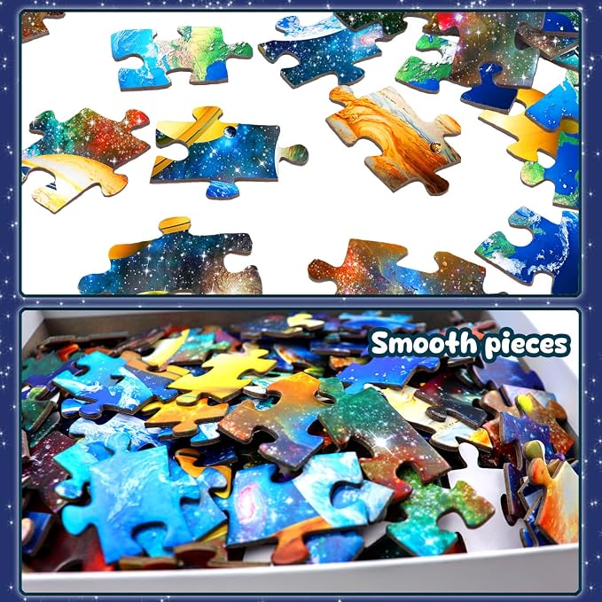Puzzles for Kids Ages 8-10 6-8 - Solar System Planets Floor Puzzle- 200 Piece Jigsaw Puzzles for Kids Ages 10-12 Year Old and Adults.Colorful Children Puzzles for Girls and Boys Educational Toys