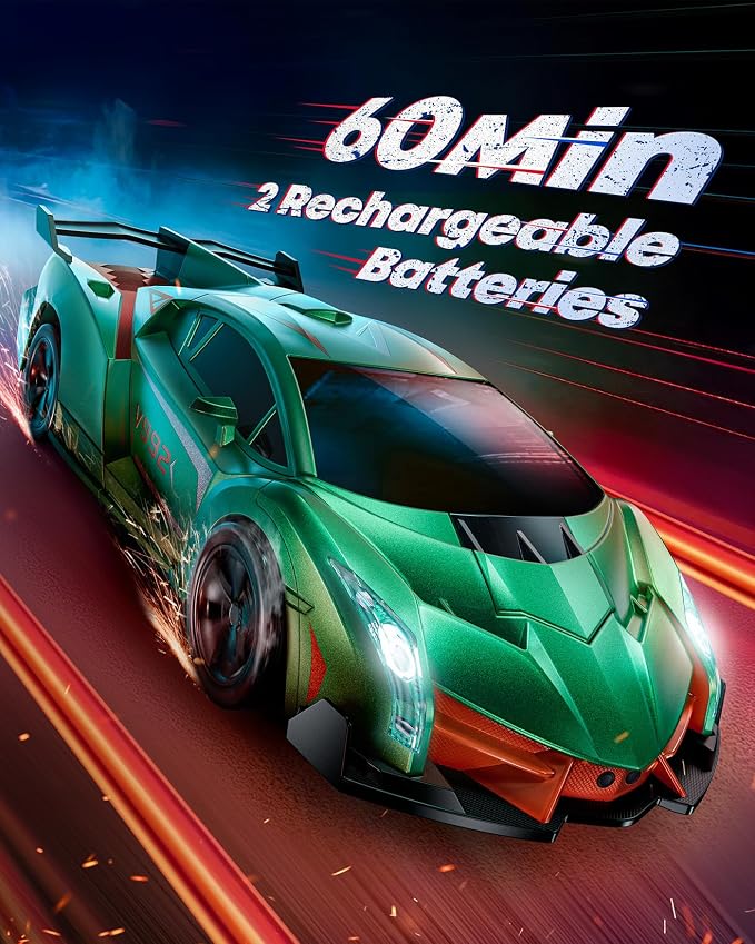 Veeniix V992 Transform Remote Control Car, 2-in-1 Transform Robot RC Cars,1:14 Scale,Robot Toy Car with Sound & Light,Gesture Sensing,Automatic Deformation,Gifts Toys for Boys and Girls 4-6(Green)