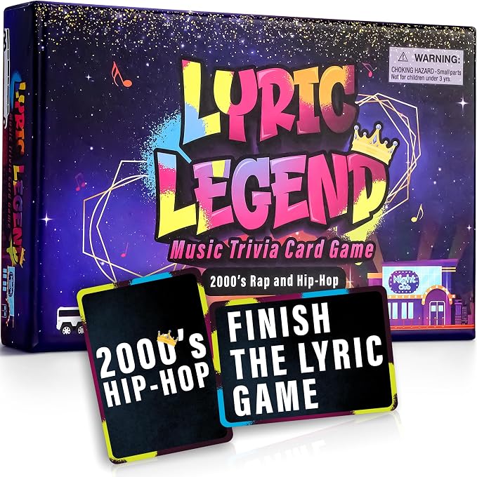 Lyric Legend 2000s Hip-Hop and Rap Music Trivia Game - Adult Games for Game Night - Good for Groups – Finish The Lyrics Party Game - Multiple Choice, Listen While You Play with Included Playlist!