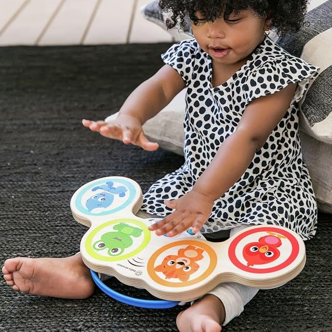 Baby Einstein Magic Touch Wooden Drum Musical Toy, Ages 6 Months Plus (Pack of 2)
