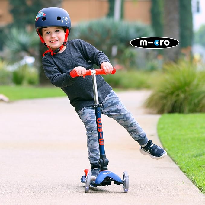 Micro Kickboard | Mini Foldable LED Kids Scooter for Ages 2-5 | Children up to 110 lbs | 3 Wheel Lean-to-Steer Design | Adjustable T Bar | Smooth Ride, Motion-Activated PU LED Wheels | Swiss Design