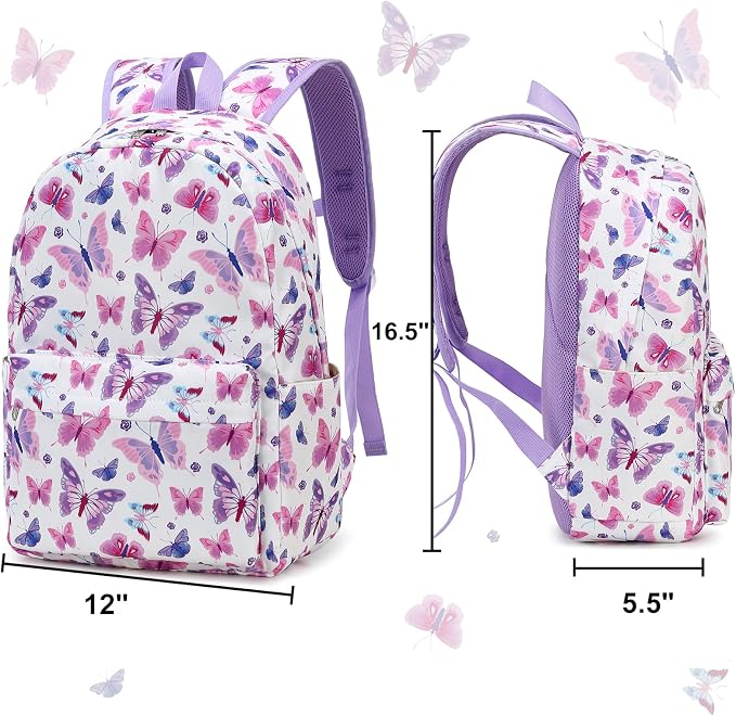 CAMTOP Preschool Backpack for Kids Girls Butterfly Toddler Backpacks Kindergarten School Bookbags(Age 3-8, Colorful Butterfly)