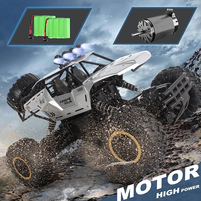 Jiakora Remote Control Car 1:12 Off Road Truck, Metal Shell LED Headlights Offroad Monster RC Truck, RC Cars Toys for Boys 4-7 8-12 Year Old Kids, Gifts for Kids