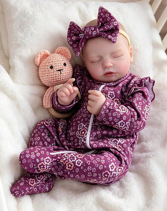Aori 20 Inch Lifelike Reborn Baby Dolls - Realistic Weighted Newborn Sleeping Girl with Outfit, Soft Body Real Looking Baby Doll for Girls Age 3+, Pretend Play, Adoption Day, Collectible
