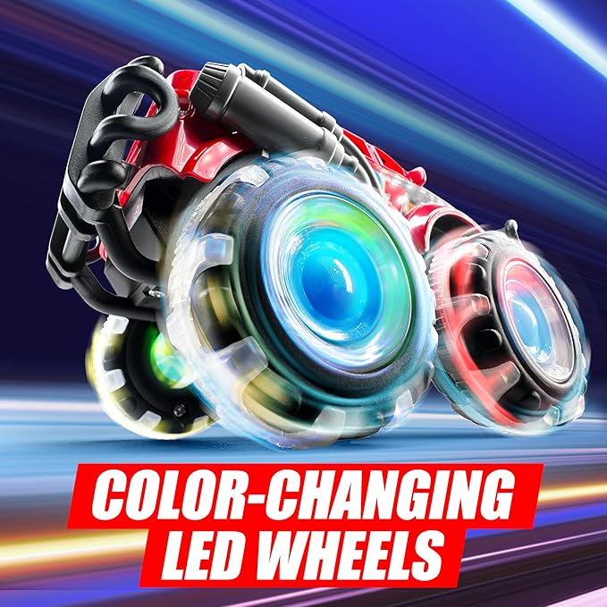 Vroomix JOYIN 3 Pack Monster Truck Toy - Toy Truck with Flashing LED Wheels - Light-Up Friction-Powered Cars for Toddlers - Boys Girls Birthday Gift