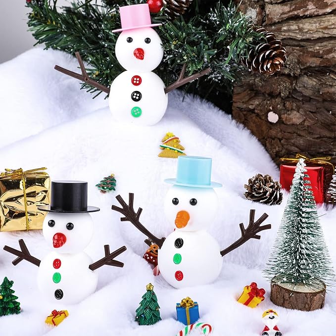 Aneco 6 Pack Christmas Craft Kit Snowman DIY Craft Xmas Air Dry Modeling Clay Build Snowmen Decorating Kit Christmas Snowman Gift for Holiday Party Indoor Supplies