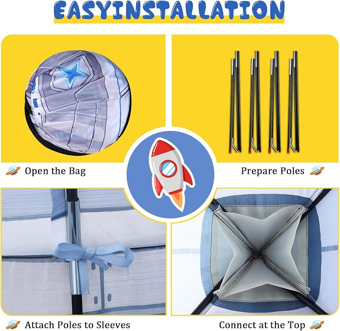 Sumbababy Space Tent for Kids: Space Toy for Baby- Kids Tent with Tunnel - Tunnel Toys for Toddlers.